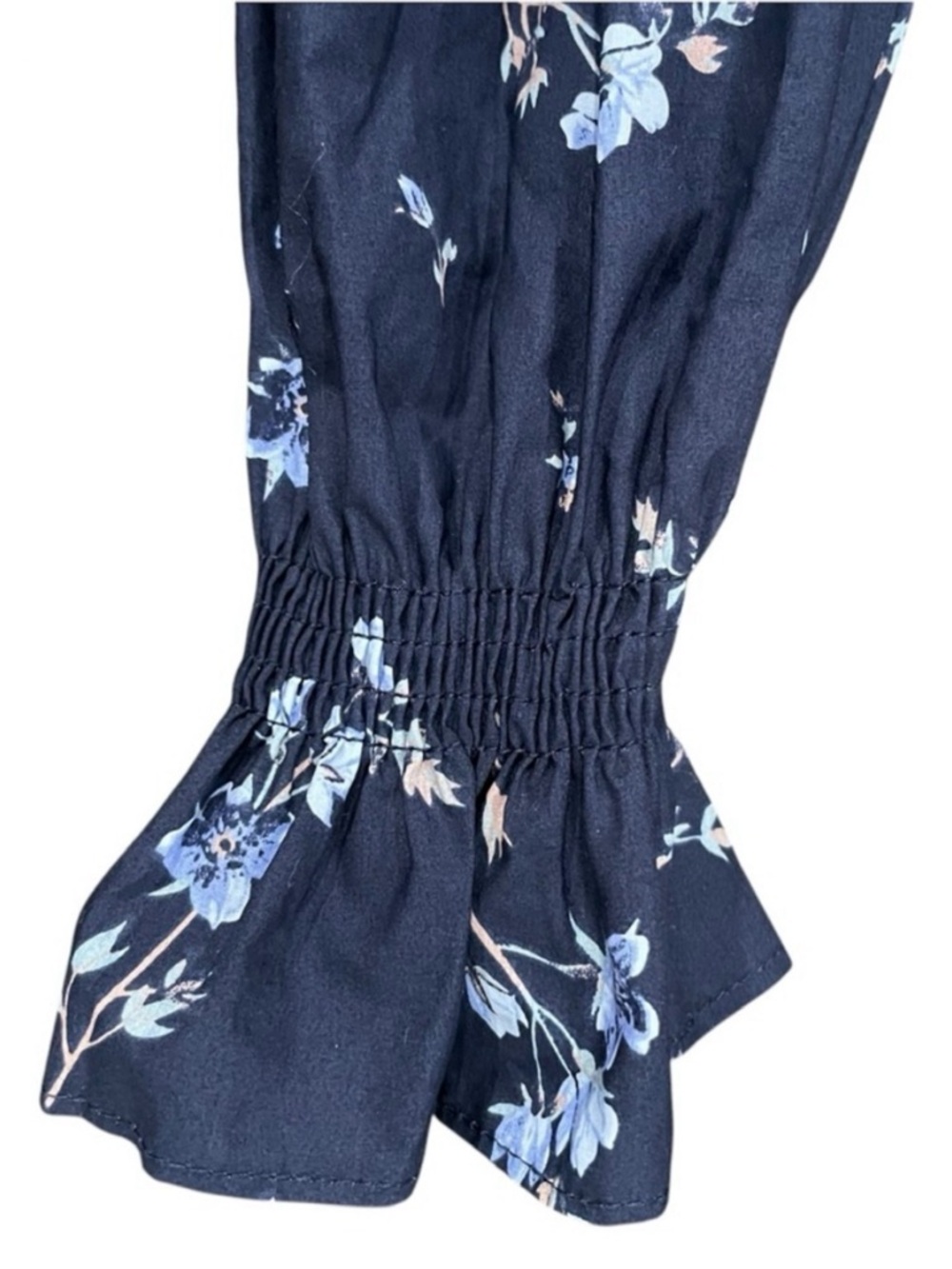 REBECCA TAYLOR Francine Blue Floral Off Shoulder Dress US 2 XS - Picture 7 of 9